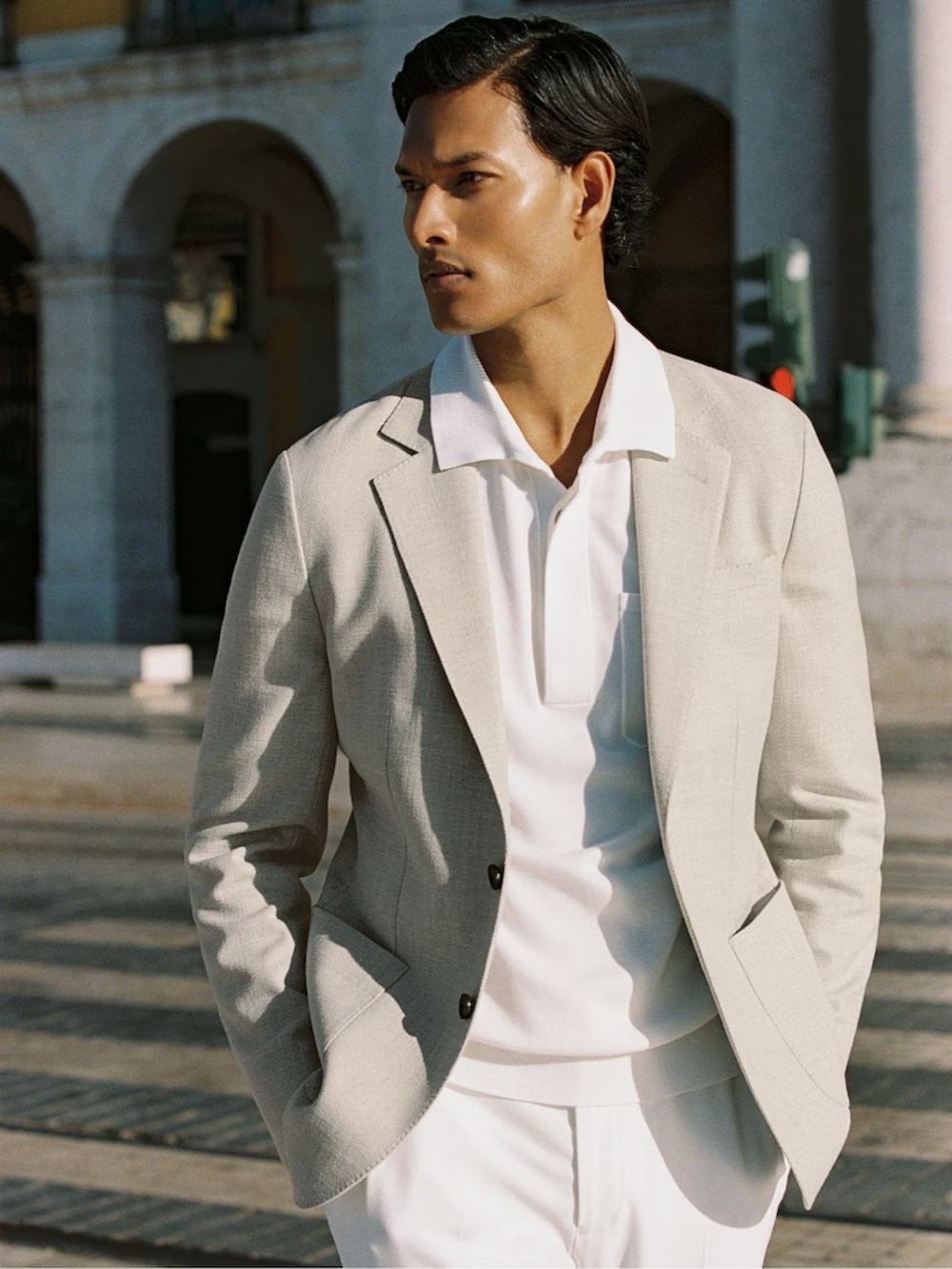 Reiss Aphrodite slim fit linen blazer 36r